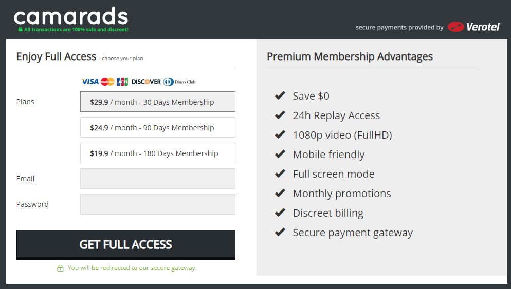 camarads membership prices