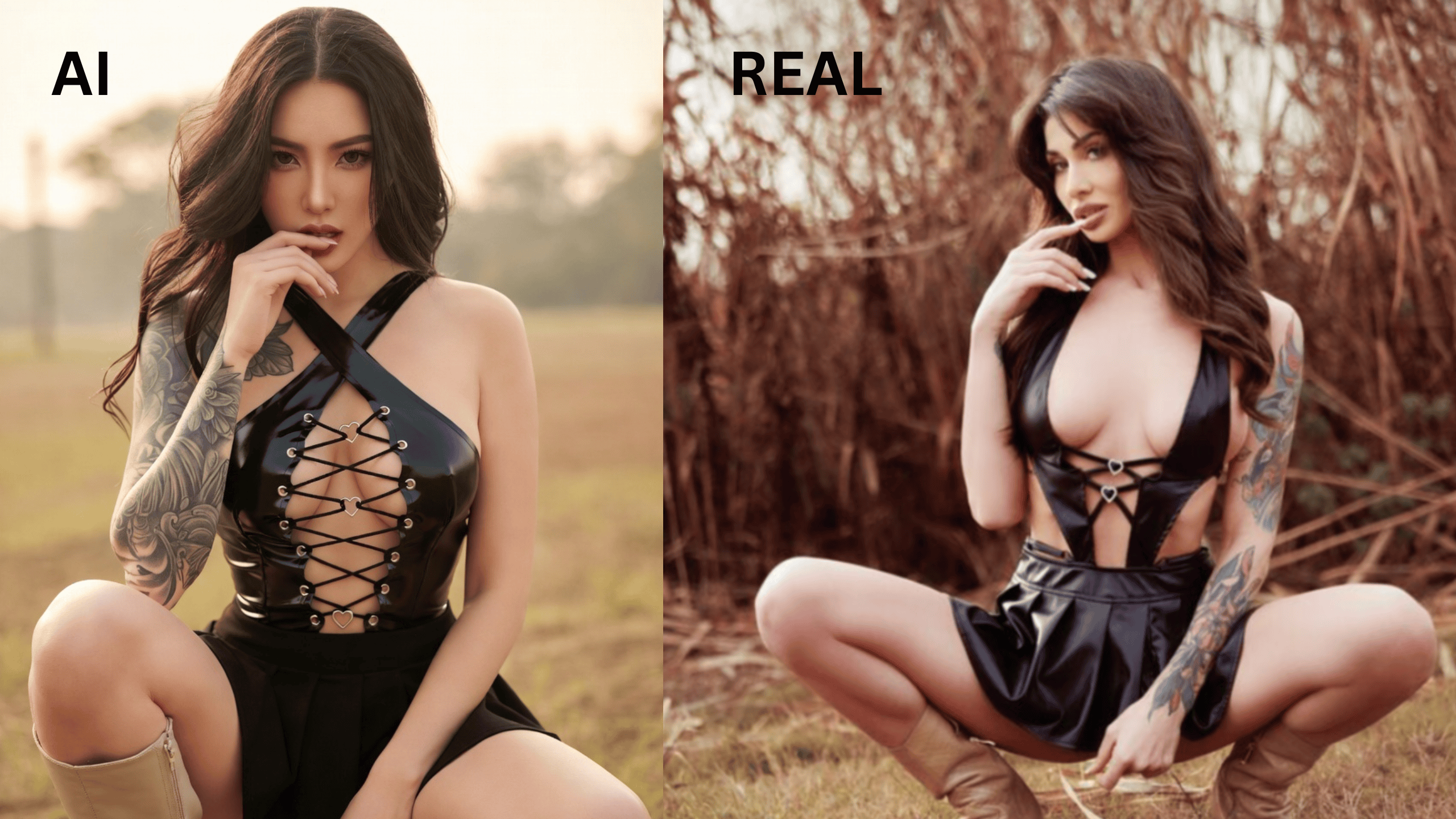 AI virtual avatar vs real cam girl